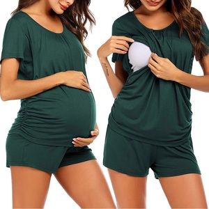 Maternity Nursing Pajama Set Breastfeeding Sleepwear Set